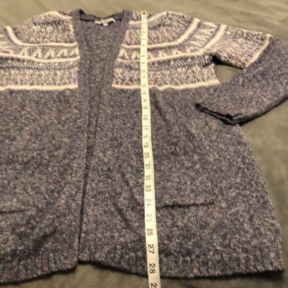 Heart N Crush Blue Marled Knit Cardigan Sweater Size Large - Picture 7 of 7